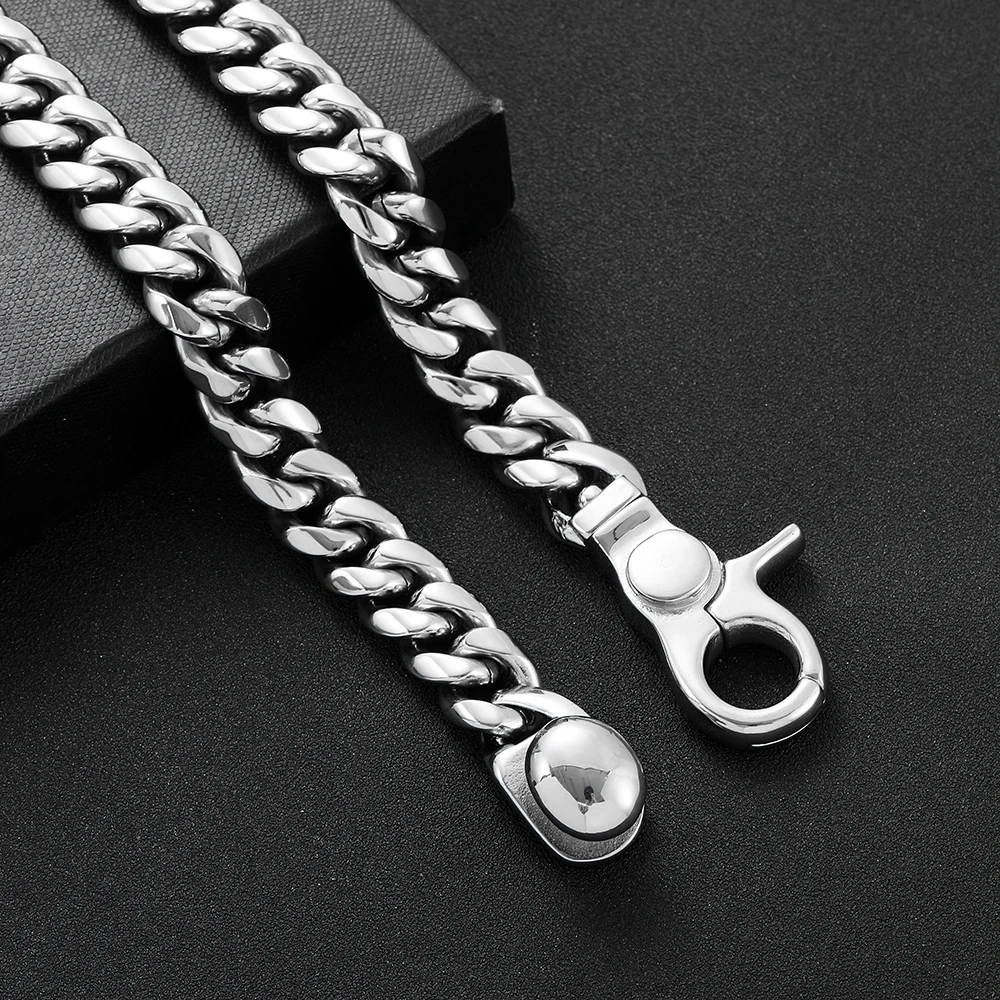 Hip Hop Jewelry Stainless Steel Bracelet Personalized Big Clasp High Polish Quality Cuban Chain Bracelet