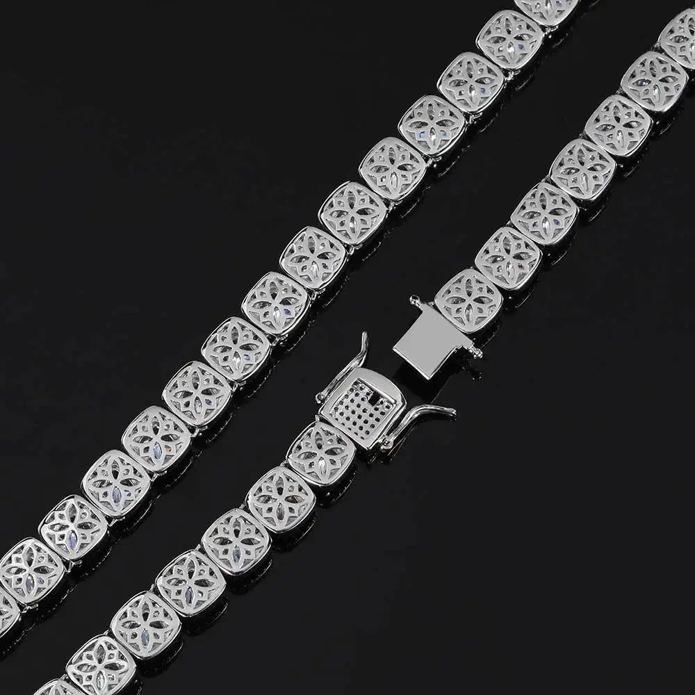 10/12mm Square Luxury Bubble Clustered Hip Hop Iced Out Tennis Bracelet Bling CZ For Men Jewelry