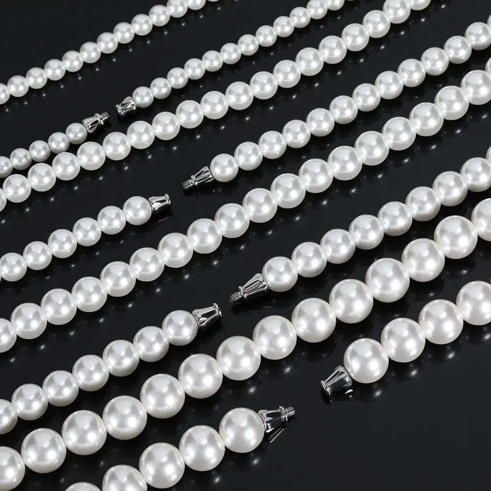 Trendy Round Beaded Pearl Men White Necklaces Wholesale Fashion High Quality Jewelry