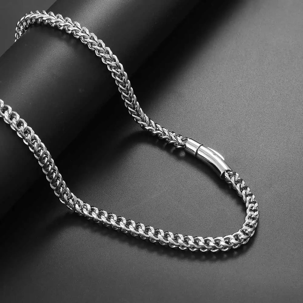 Hip Hop Jewelry PVD Plated Mens 6mm Stainless Steel Franco Rope Chain Necklace 16-26“ For Men Women Gift