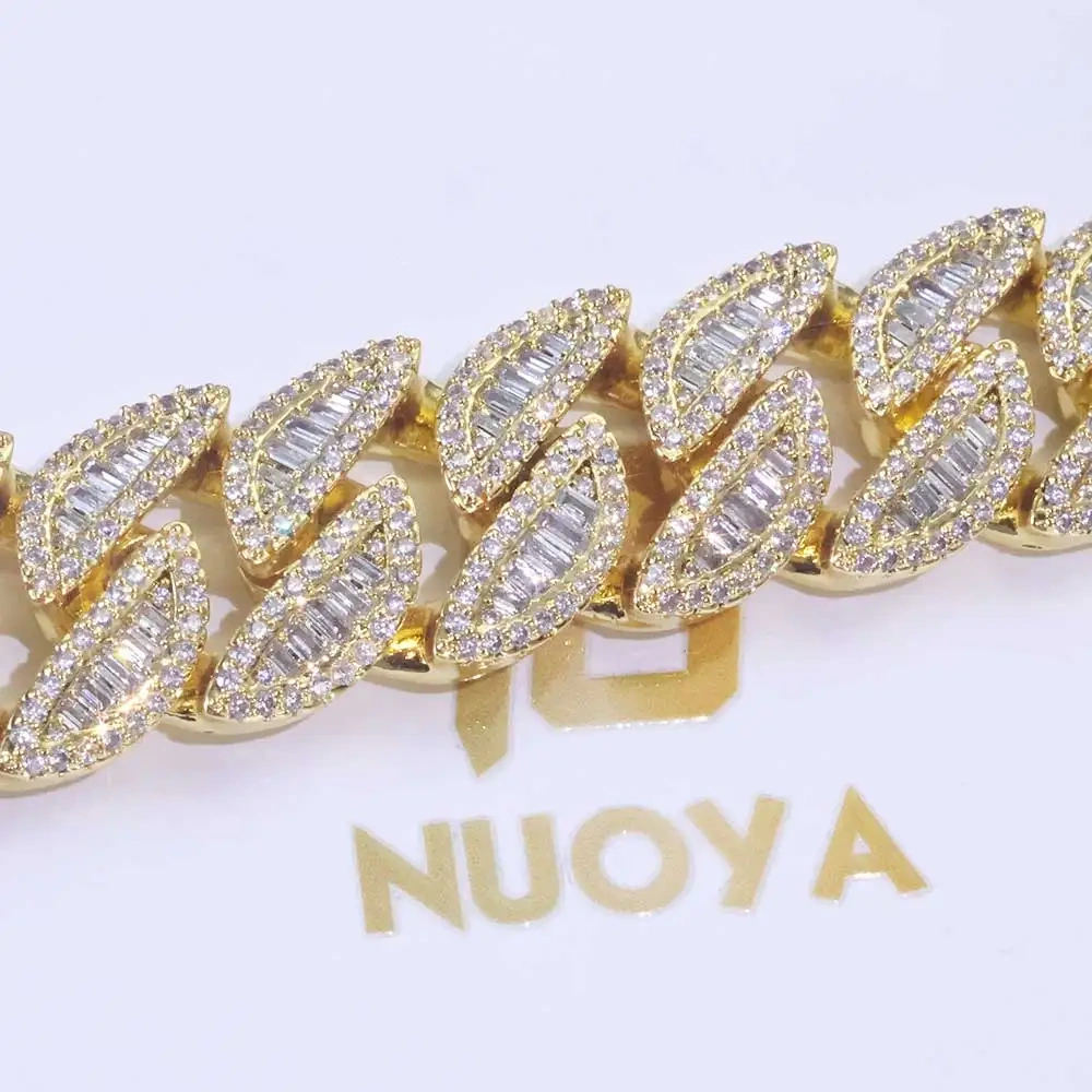 ESKEEM 20MM Miami Cuban Chain Diamond Necklace For Men Women Mixed Inlay Iced Out Hip Hop Link Choker Fashion Jewelry ﻿
