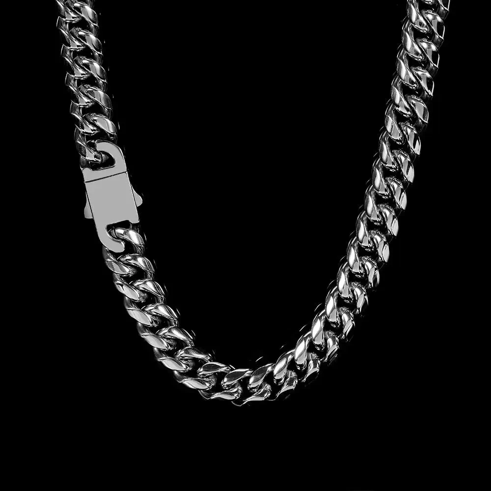 Hip Hop Rapper Rock Cuban Link Chain  For Men PVD Plated Stainless Steel High Quality Necklace Fashion Jewelry