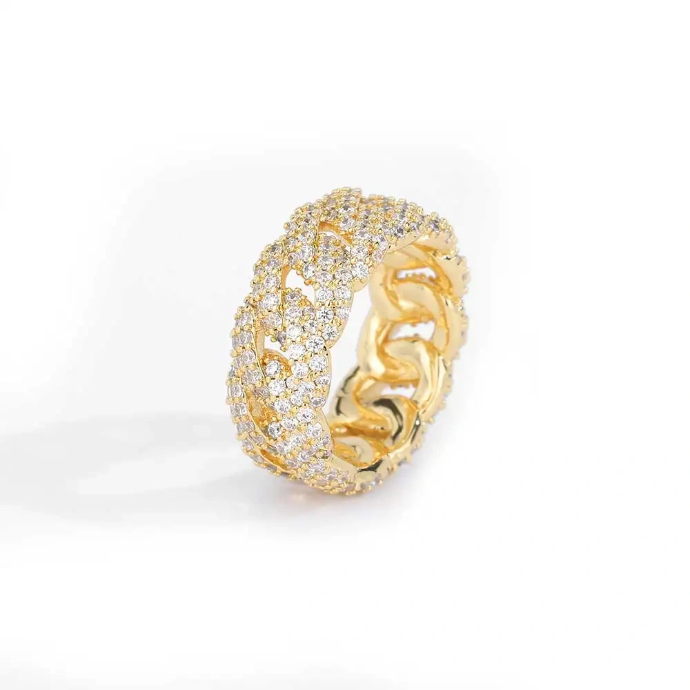 Hip Hop Rapper Rock Quality 5 Row Cubic Zirconia Tennis Rings Fashion Jewelry For Women Drop Shipping