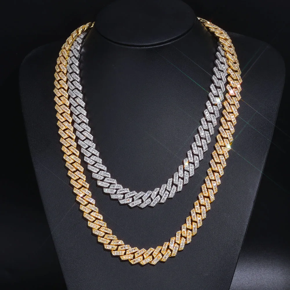 ESKEEM GRA Certified Miami Moissanite Necklace Hip Hop Jewelry Men Cuban Link Chain 925Silver VVS Classic Jewelry Women