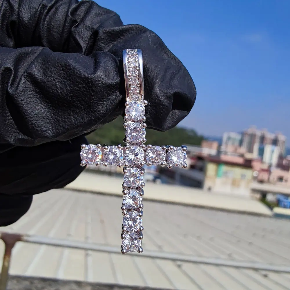 Hip Hop Jewelry Jesus Zircon For Men Women Iced Out Big Cubic Zirconia Cross Pendant Necklace With Tennis Chain