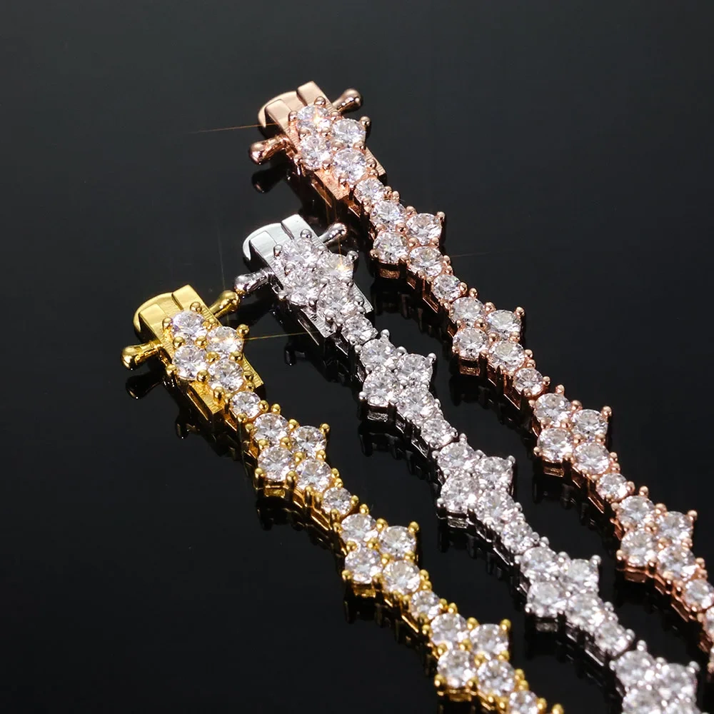 ESKEEM Silver 925 Moissanite Tennis Bracelet Original Brilliant Cut Diamond Pass Test D Color VVS1 Bracelet Gift Fine Jewelry