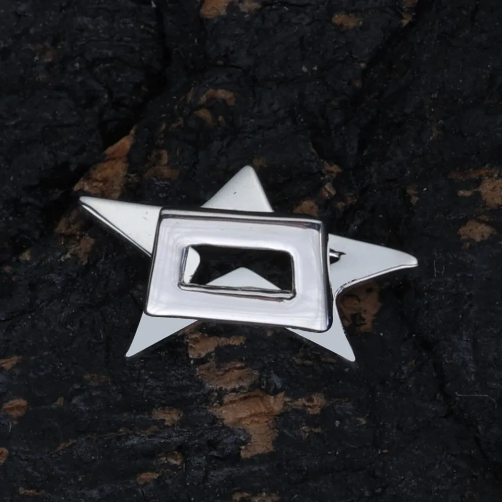 925 Sterling Silver Five Star Teeth Grillz Body Jewelry Single Mouth Hip Hop Tooth Cap Braces Hollow Out Grills