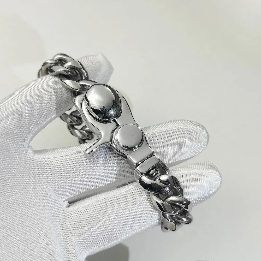 Hip Hop Stainless Steel Jewelry Cadena Hombre Miami Cuban Link Chain Men Necklace