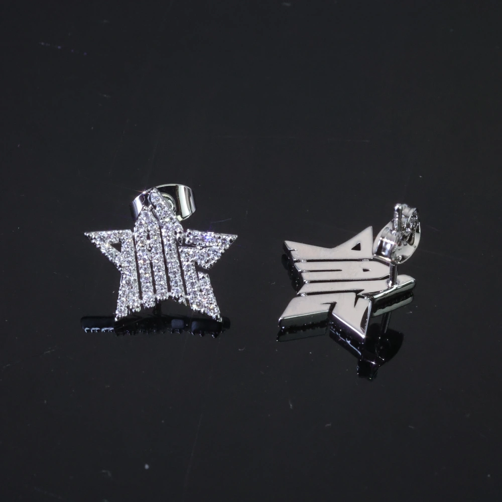 Hip Hop Custom Letter Name Logo Pendant Necklace with Zircon Diamond Polygonal Personality Exaggerated Medal