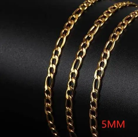 Hip Hop Fashion Wholesale 3/5mm Cuban Link Necklace Jewelry Stainless Steel Figaro Chain Men Drop shipping