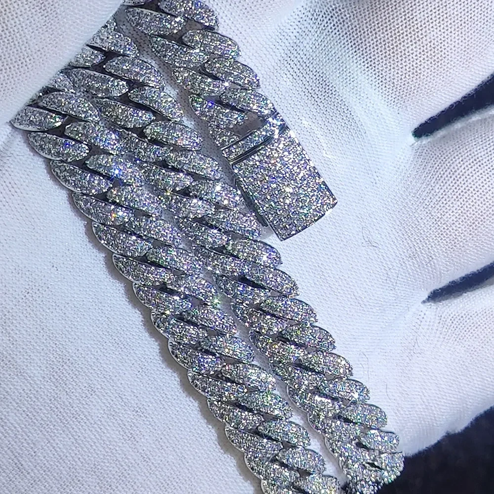 Hip Hop Jewelry 10MM 2 Rows Cubic Zircon CZ Bling Iced Out Cuban Link Chain Necklace For Women Men Gift Inventory Drop Shipping