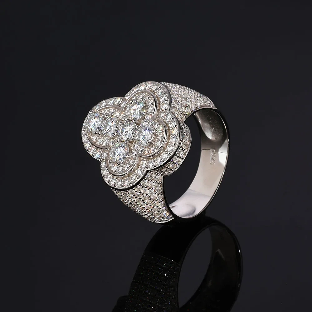 New Arrival HipHop Fine 925 Silver Moissanite Christ Jewelry Iced Out Bling Cross Ring for Men Women Valentine's Day Pray Gift