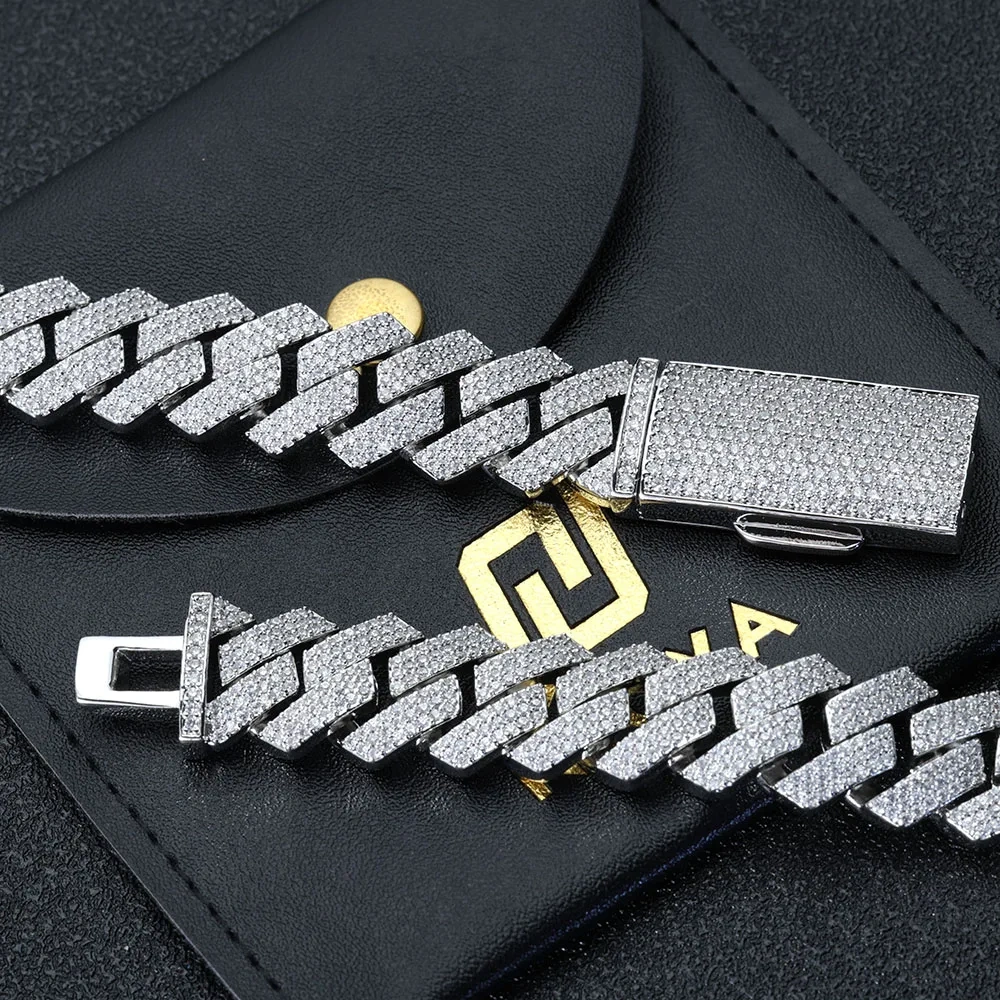 Hip Hop Jewelry 16mm Cuban Link Chain Iced Out Round Setting Diamond Stones Bling 3 Rows Miami CZ Necklace Men's Gift