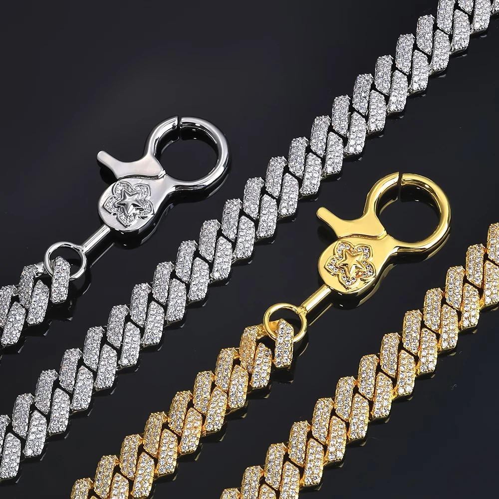 Custom Hip Hop Prong Iced Pants Chain Secure Travel Wallet KeyChain Heavy Duty Jeans Link Men Jewelry