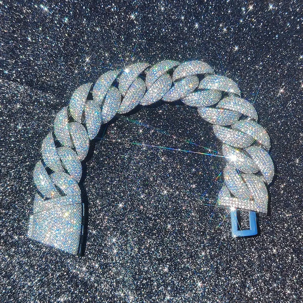 Hip Hop 22mm Cuban Link Chain Full Iced Out Zircon 6 Rows Stone Heavy And Thick Cuban Necklace Men's Gift Jewelry Drop Shipping