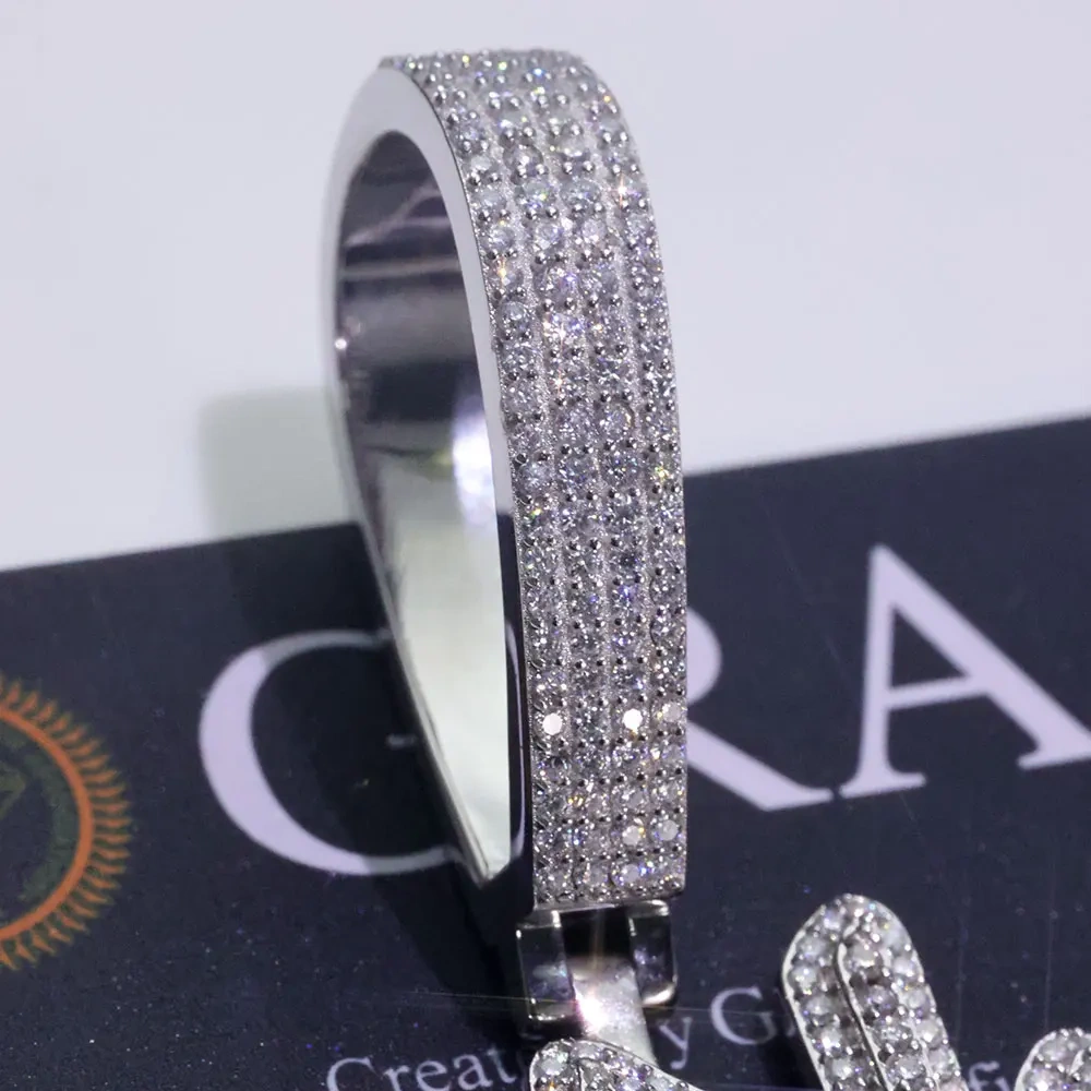 ESKEEM Personalized Customization Iced Out Letter Pendant Hip Hop Jewelry 925 Silver VVS Moissanite Diamond Logo Pendant