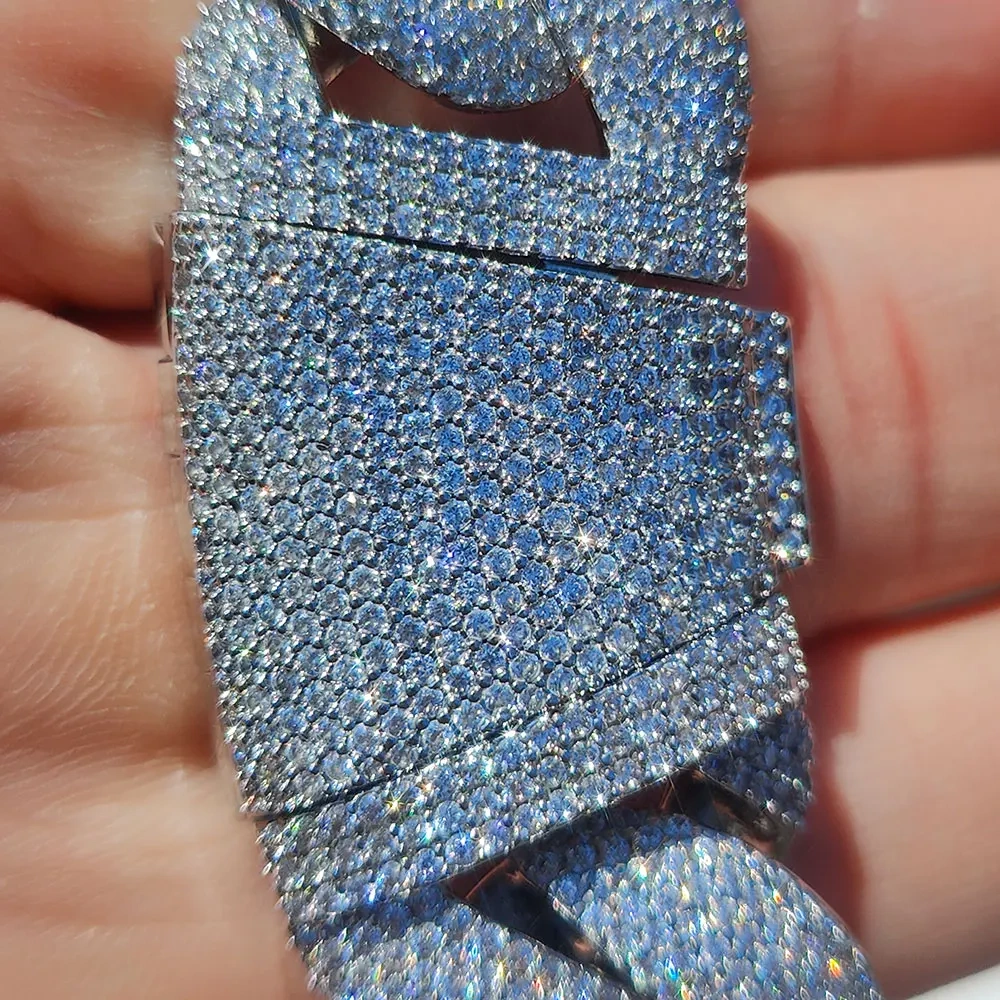 Hip Hop 22mm Cuban Link Chain Full Iced Out Zircon 6 Rows Stone Heavy And Thick Cuban Necklace Men's Gift Jewelry Drop Shipping