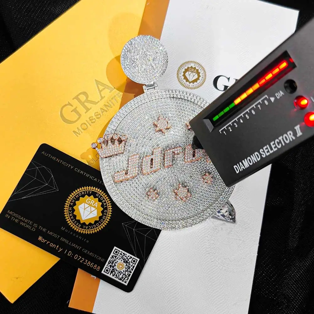 Fine Jewelry S925 Vvs Moissanite Chain Iced Out Custom Pass Diamond Tester Moissanite Pendant Necklace Hiphop