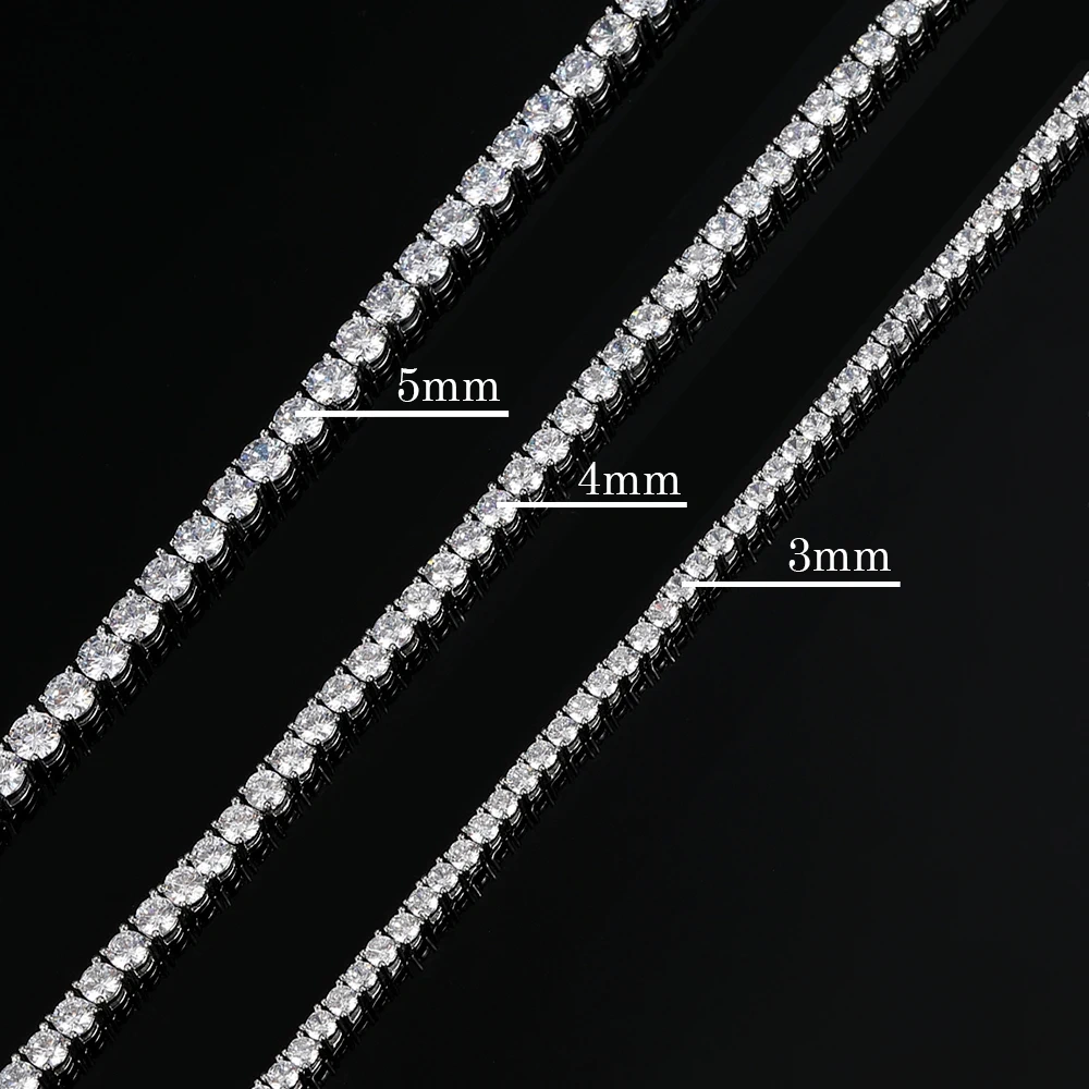 Hip Hop Bling Iced Out 3mm 4mm 5mm One Row Shine Cubic Zirconia Women Men Tennis Chain Bracelet Drop Shipping Free Laser Logo ﻿