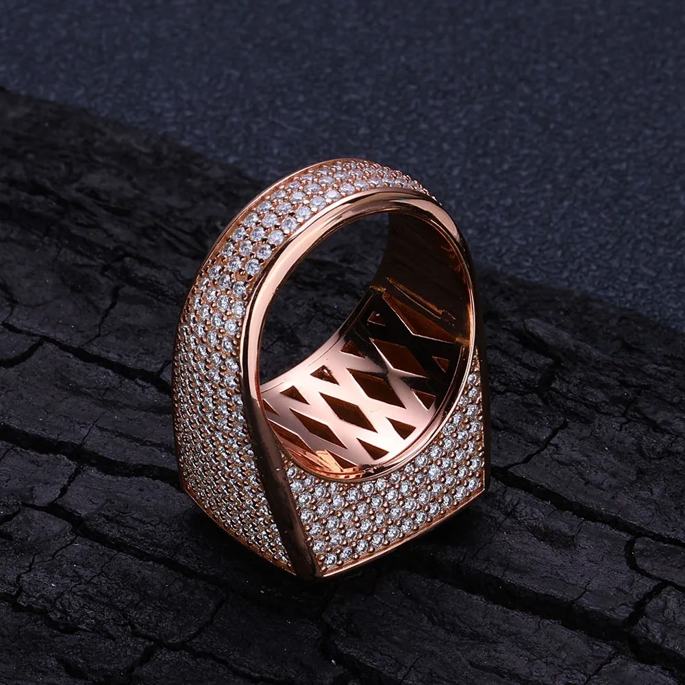 Hip Hop Jewelry Moissanite 925 Sterling Silver Rings Iced Out Diamond Personalized Custom Logo Letter Rings For Men Women