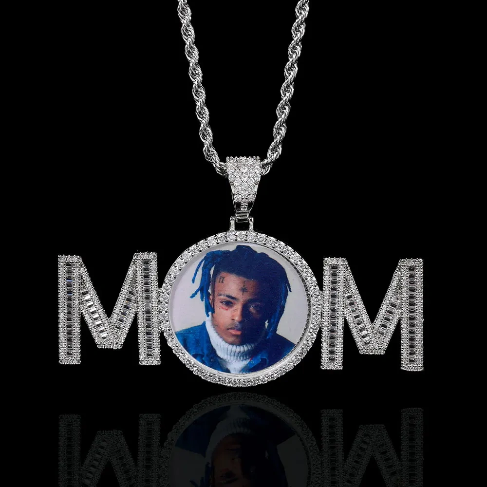 Iced Out Custom Memory Photo Necklace for Women Hip Hop Personalized Medallions Picture Best Gift for Mom Jewelry