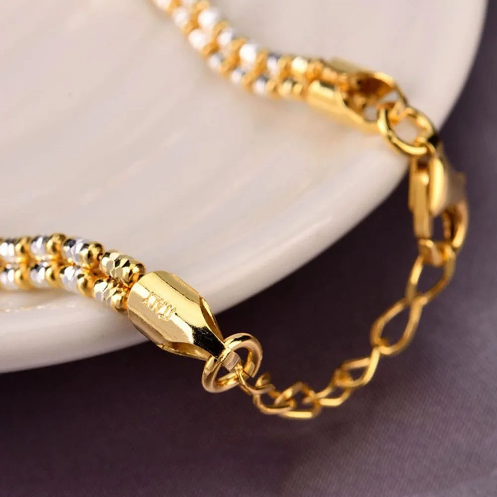 Italian Craftsmanship S925 Pure Silver Diamond Cut Three Rows Pearl Separation Bracelet Adjustable Queen Style Jewelry ﻿