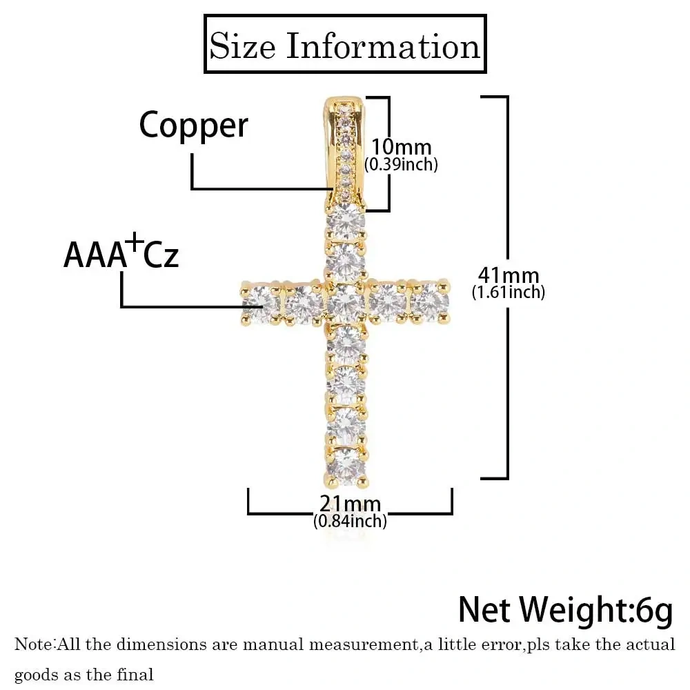Hip Hop Jewelry Jesus Zircon For Men Women Iced Out Big Cubic Zirconia Cross Pendant Necklace With Tennis Chain