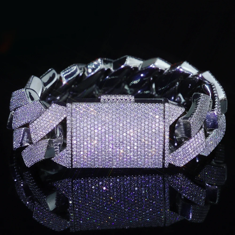 Hip Hop Jewelry 8/10/14/15/16/20/25mm Iced Out Cuban Link Chain Prong Diamond Cubic Zirconia Necklace Various Size Men Women