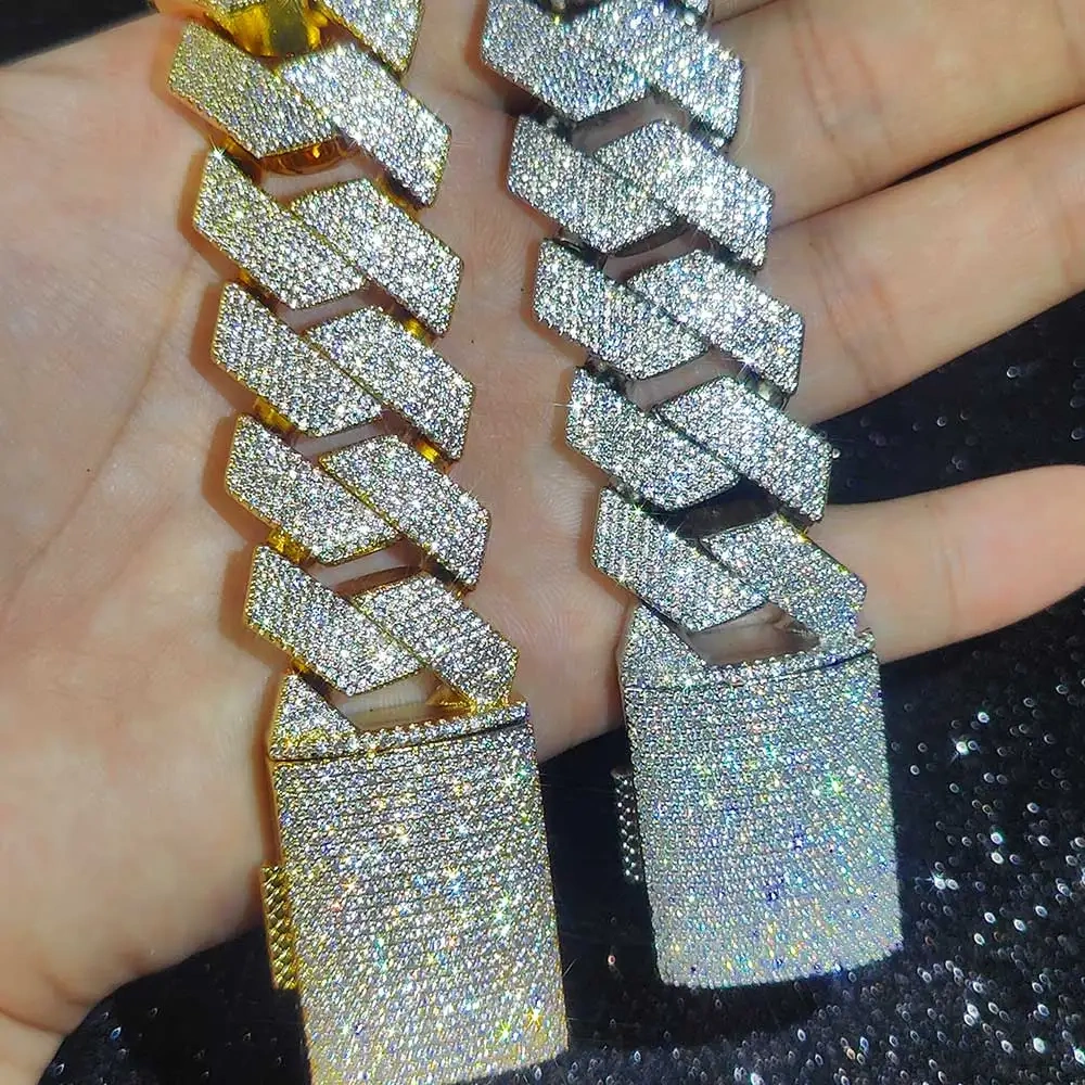 Hip Hop Jewelry High Quality Diamond Necklace 25mm 6 Rows CZ Cuban Link Chain Bling Big Heavy Iced Out Chain Necklace For Men