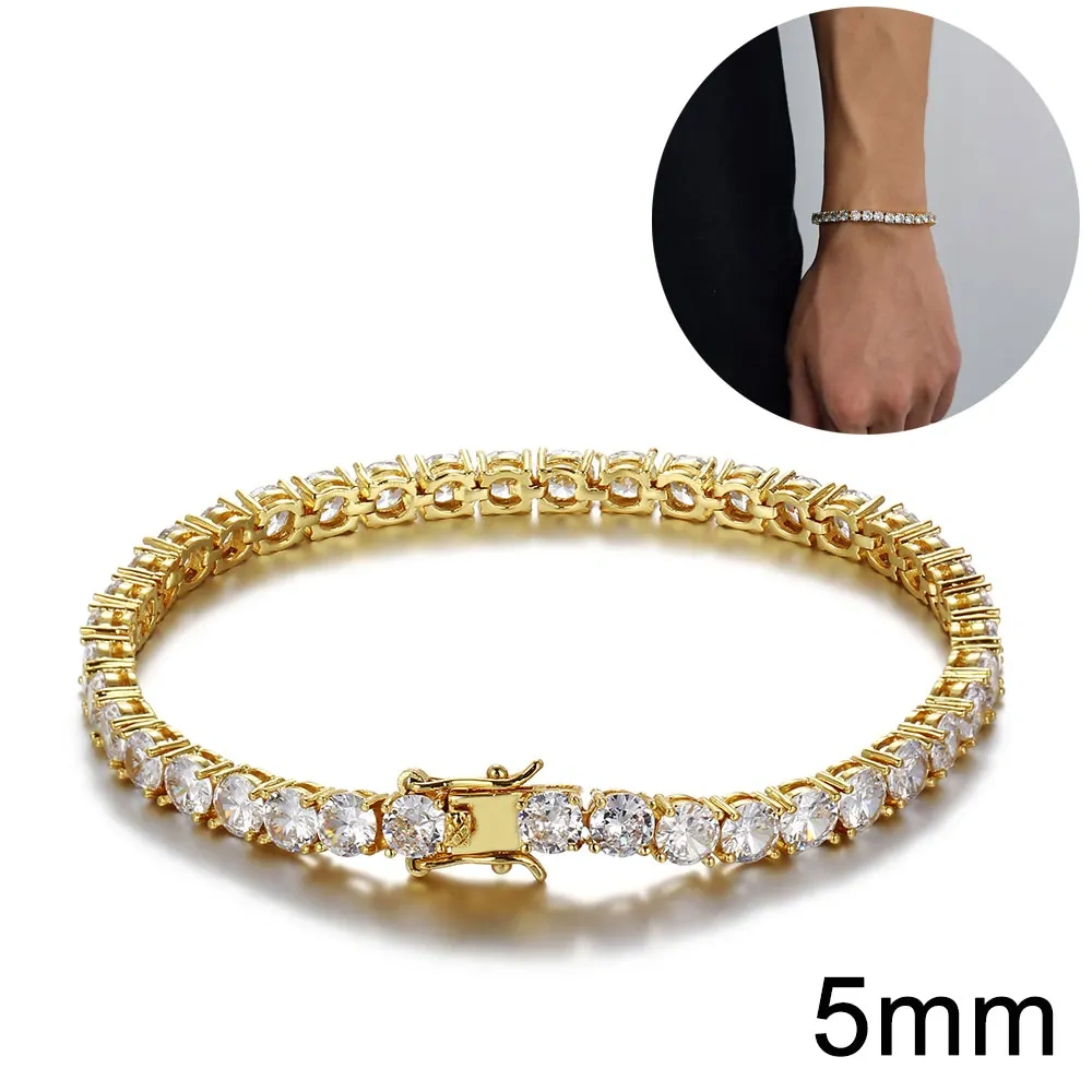 10/12mm Square Luxury Bubble Clustered Hip Hop Iced Out Tennis Bracelet Bling CZ For Men Jewelry