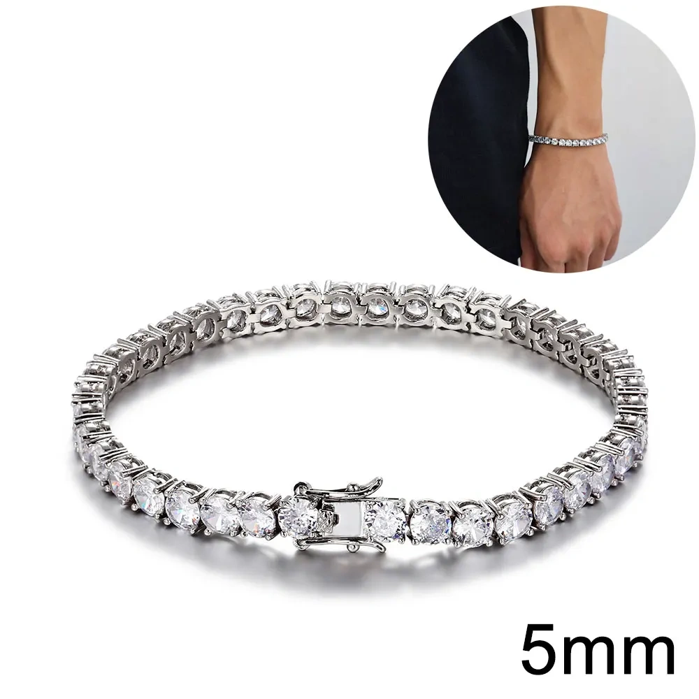 10/12mm Square Luxury Bubble Clustered Hip Hop Iced Out Tennis Bracelet Bling CZ For Men Jewelry