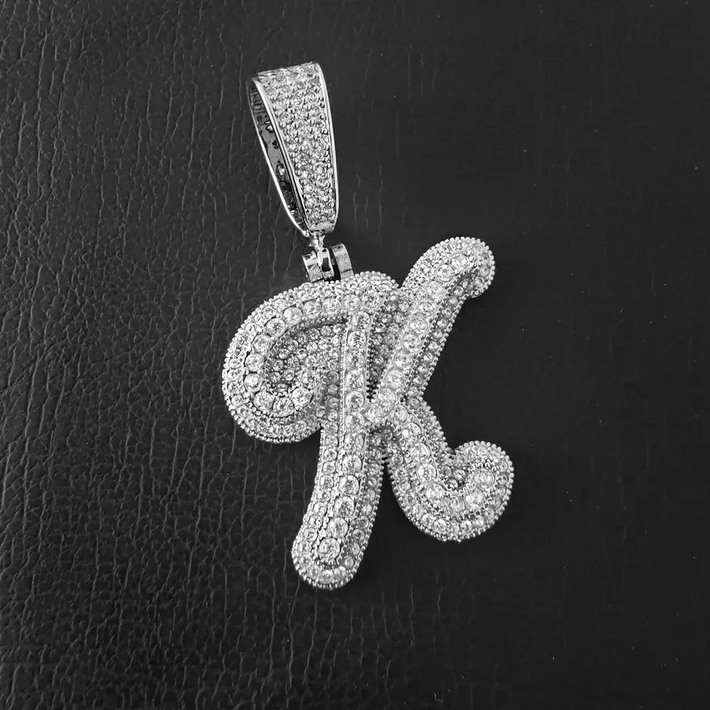 Hip Hop Custom Name Personalized Letter Thick Name Iced Out Letter Pendant Women Man Jewelry