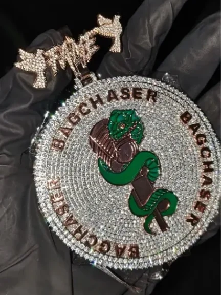 Hip Hop Custom Letter Name Logo Pendant Necklace with Zircon Diamond Polygonal Personality Exaggerated Medal