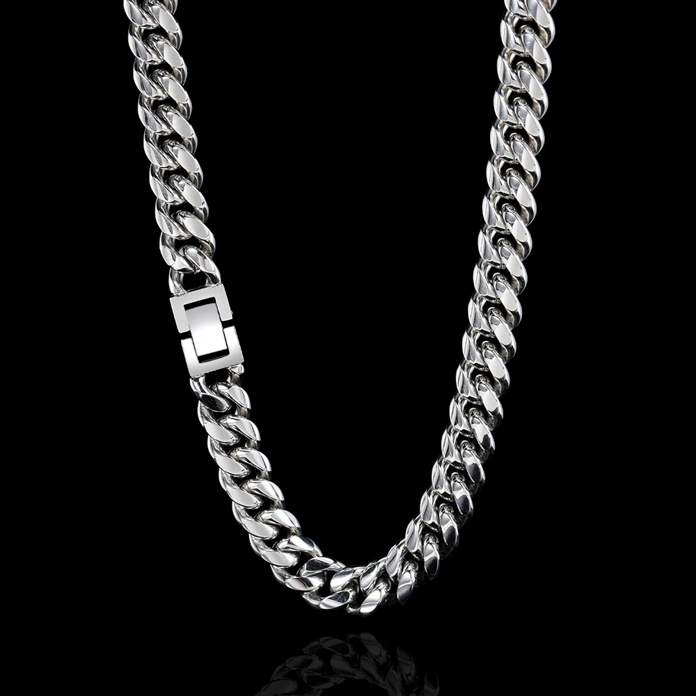 Hip Hop Rapper Rock Cuban Link Chain  For Men PVD Plated Stainless Steel High Quality Necklace Fashion Jewelry