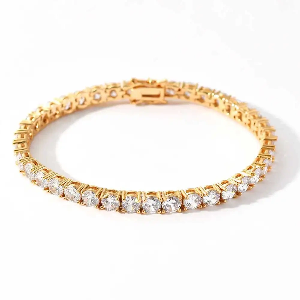 3mm Tennis Chain 1 Row Bling Zircon Copper Material Necklace Hip Hop Man and Women Iced Out Jewelry Drop shipping
