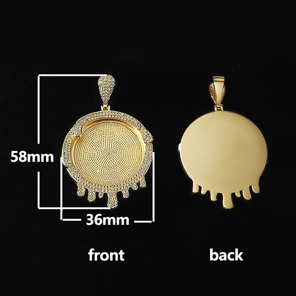 Custom Iced Out Memory Photo Necklace for Men Jewelry Personalized Drip Medallions Picture Hip Hop Pendant Chrismas Gift