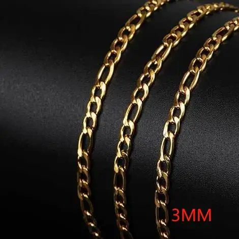 Hip Hop Fashion Wholesale 3/5mm Cuban Link Necklace Jewelry Stainless Steel Figaro Chain Men Drop shipping