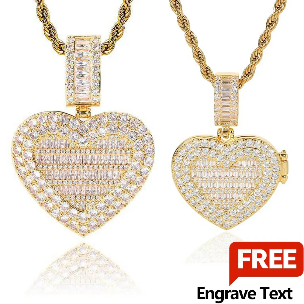 Custom Memory Photo Necklace for Men Jewelry Rotatable Double Side Personalized Medallions Picture Hip Hop Pendant