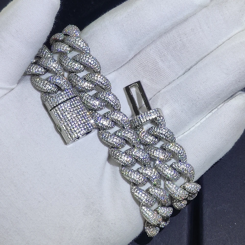 14mm Width Full Paved Cubic Zirconia CZ Iced Out Bling Cool Men Boy Hip Hop 18k Gold Plating Miami Cuban Chain Necklace