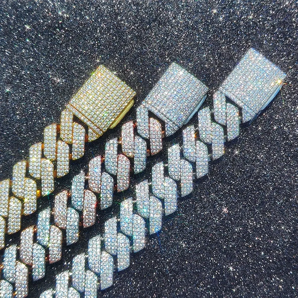 Hip Hop Jewelry 20MM Width 3 Rows Chunky And Heavy Cuban Link Chain Bracelet Iced Out Zirconia Fashion Rock Rapper Bracelet
