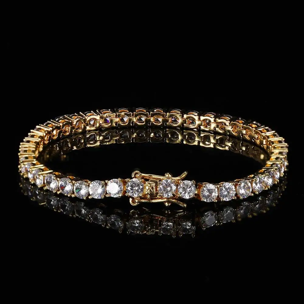 Hip Hop Jewelry 1 Row Iced Out Tennis Chain Bling CZ Men Diamond Cubic Zirconia Choker Necklace Women Drop Shipping