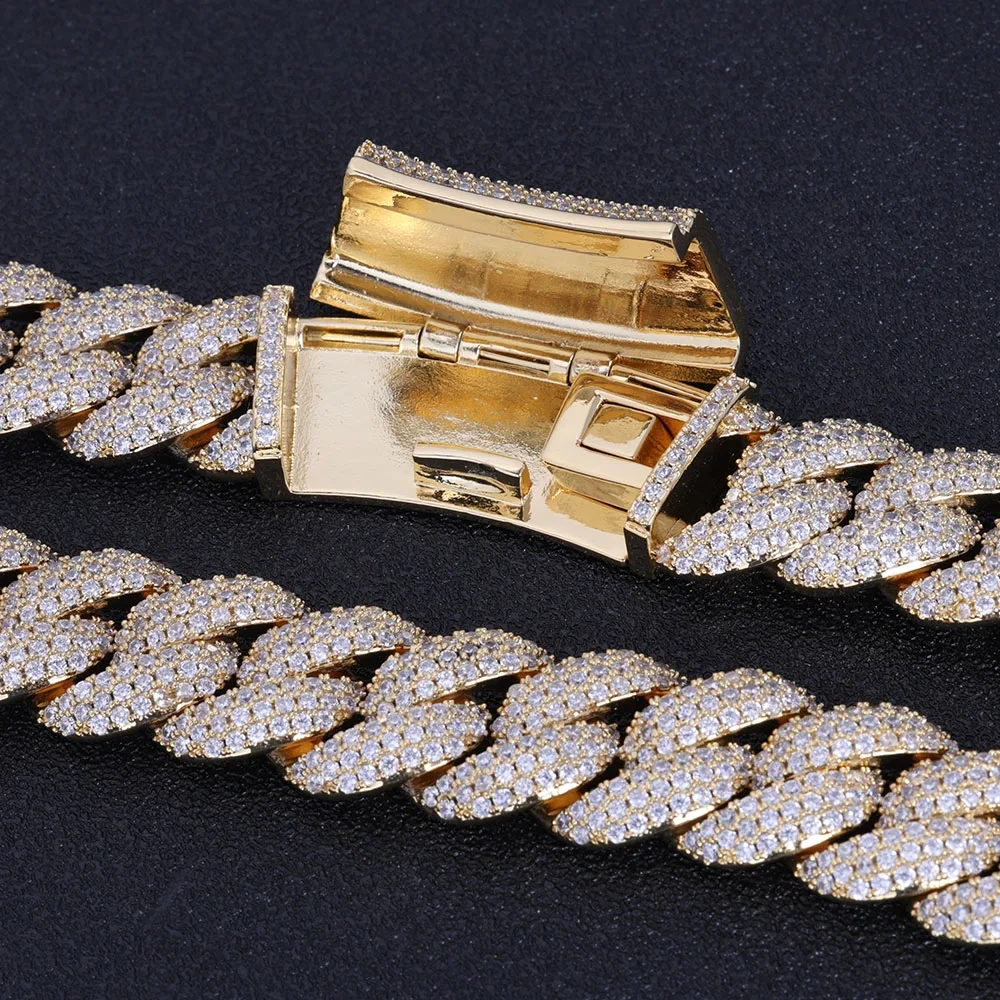 New Style 13/18MM Iced Out Cuban Necklace Shine 2/3 Rows Miami CZ Bubble Cuban Link Chain Women Men Hip Hop Jewelry Gift