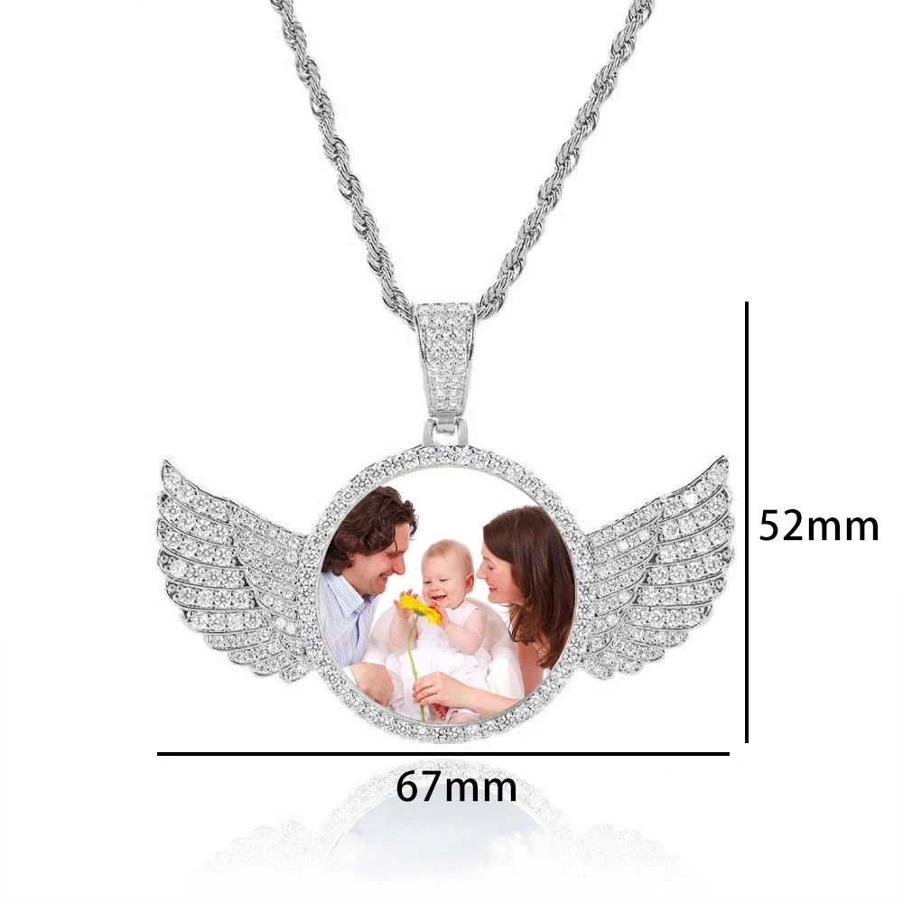 26mm/35mm/45mm Custom Photo S925 Personalized Pendants VVS Moissanite Pass Test Bling Diamond Necklaces Women Men Jewelry Gift