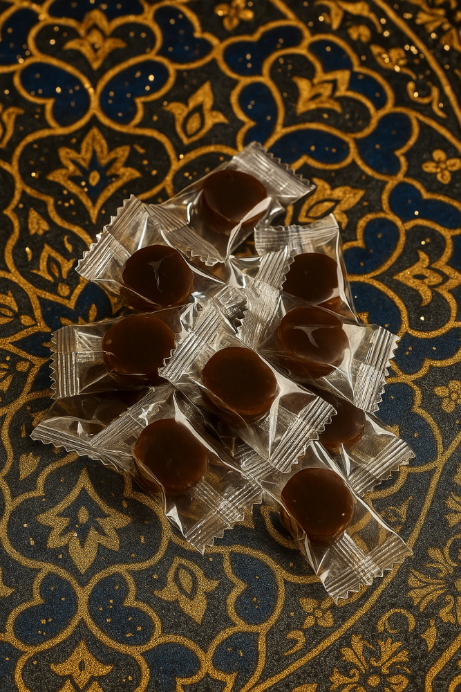 Organic Honey Candy Power - Natural Blend with Ginseng & Coffee (60 Pieces, 300g)