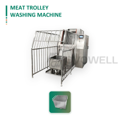 OVOWELL automatic meat trolley washing machine with rotating spray arms and safety enclosur