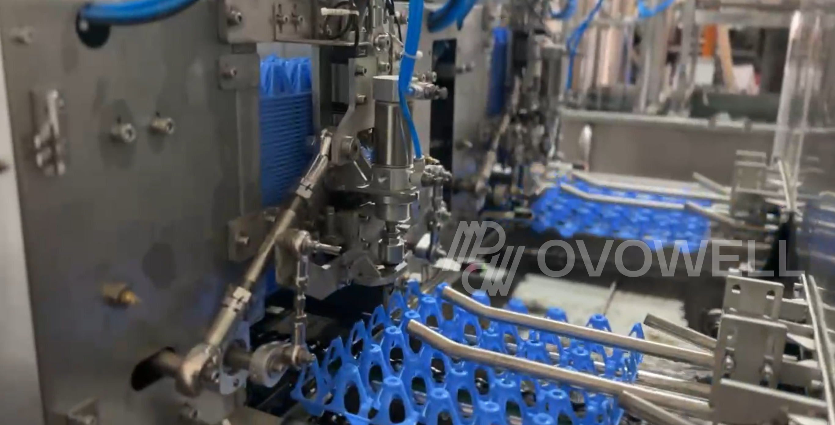 OVOWELL double-channel automatic egg tray washing machine in operation