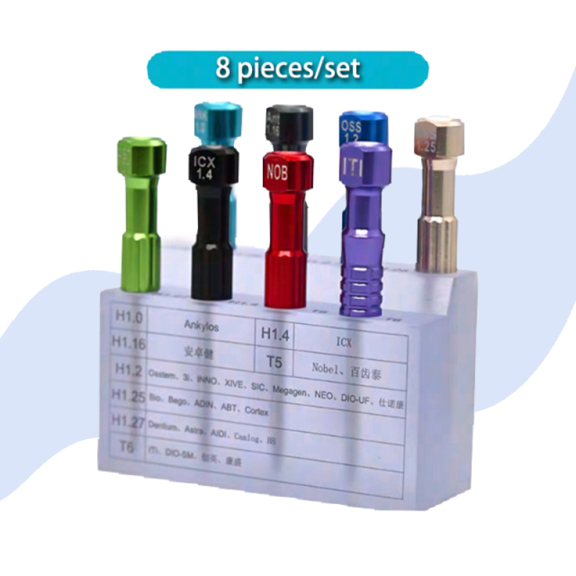 Dental 8 Pcs Implant Screw Driver Denture Implant System Abutment Screwdriver Implant Screw Drivers Kit,Dental 8 Pcs Implant Screw Driver Denture Implant System Abutment Screwdriver Implant Screw Drivers Kit