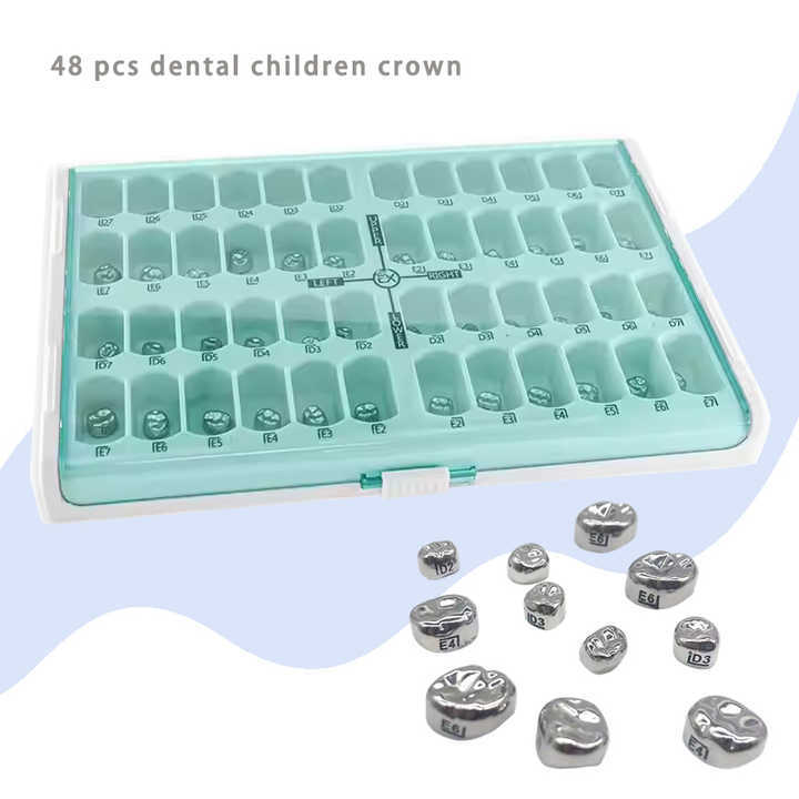 48PCS Dental Kids Crowns Primary Molar Teeth Crown Stainless Steel Orthodontic Deciduous Crown Preformed Dentist Materials,48PCS Dental Kids Crowns Primary Molar Teeth Crown Stainless Steel Orthodontic Deciduous Crown Preformed Dentist Materials