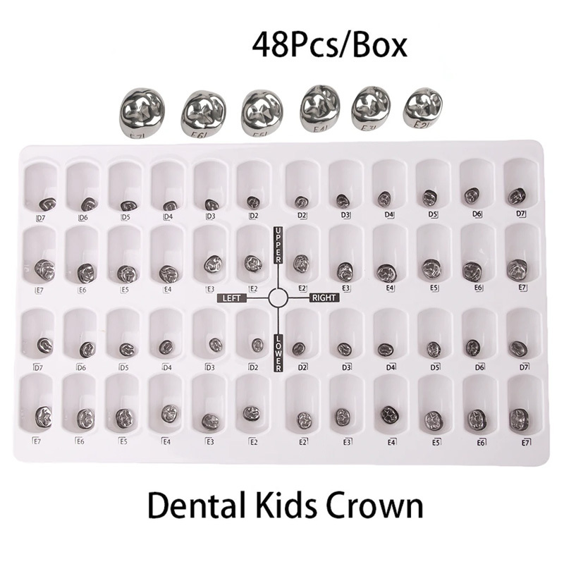 48pcs/box Dental Kids Adult Stainless Steel Orthodontic Pediatric Crowns Braces Primary Molar Crown Dentistry Tool CE Certified,48pcs/box Dental Kids Adult Stainless Steel Orthodontic Pediatric Crowns Braces Primary Molar Crown Dentistry Tool CE Certified