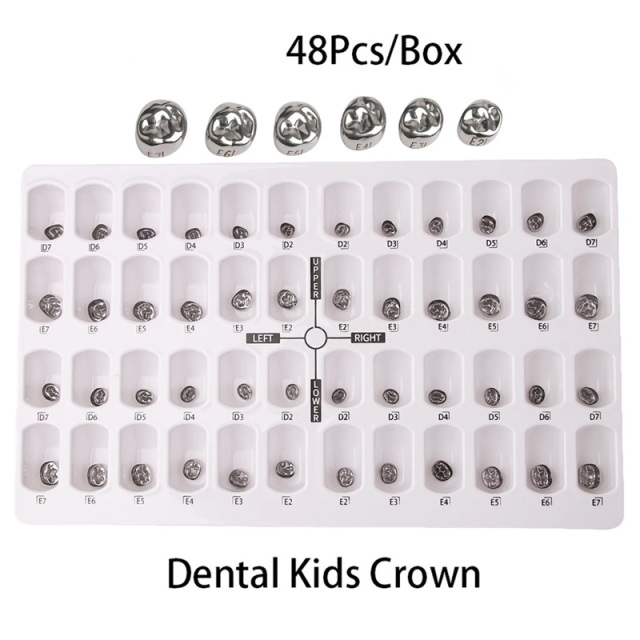 48pcs/box Dental Kids Adult Stainless Steel Orthodontic Pediatric Crowns Braces Primary Molar Crown Dentistry Tool CE Certified,48pcs/box Dental Kids Adult Stainless Steel Orthodontic Pediatric Crowns Braces Primary Molar Crown Dentistry Tool CE Certified